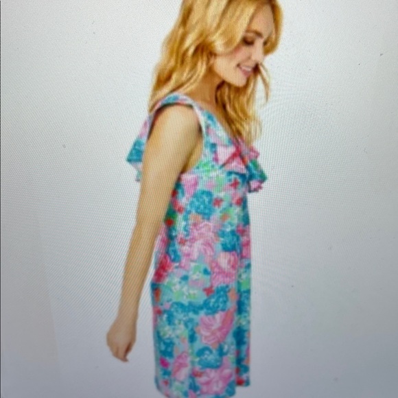 NWT Lilly Pulitzer Alessa Dress-Surf Blue Luscious Lions - Picture 12 of 13